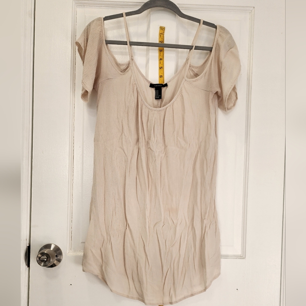 Beige Cold Shoulder Tunic